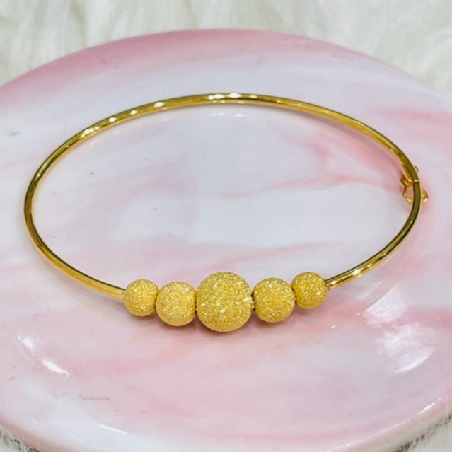 gelang bangle bola pasir simple elegant emas asli kadar 875