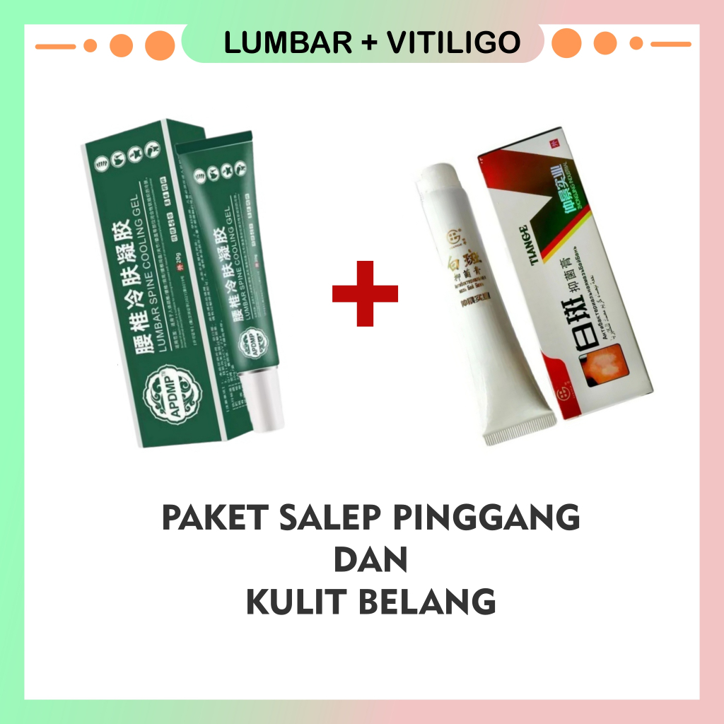 COMBO HEMAT Salep Lumbar Cold Compress Gel + Vitiligo Obat Salep Panu Penghilang Bercak Putih Herbal
