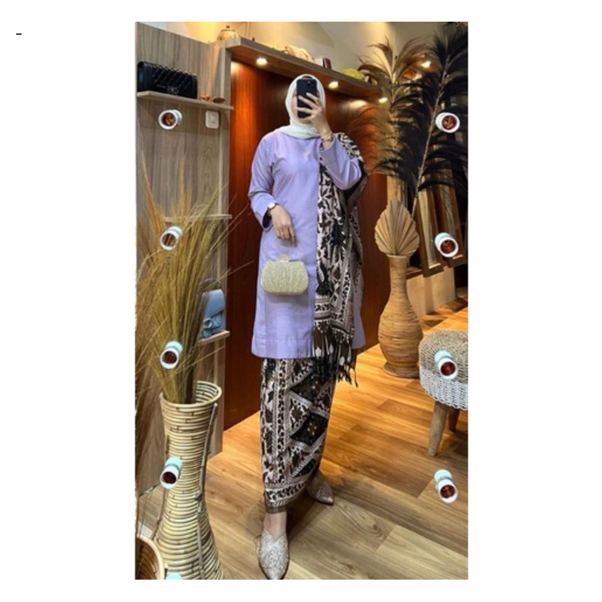 kebaya moderen/Setelan Baju Kurung Melayu / Baju Kurung Stelan Rok Batik/ Baju Kurung Malaysia