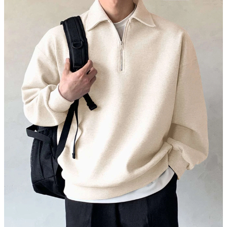 SWEATER RUGBY BASIC POLOS SWEATER BASIC KERAH RESLETING SWEATER PRIA WANITA