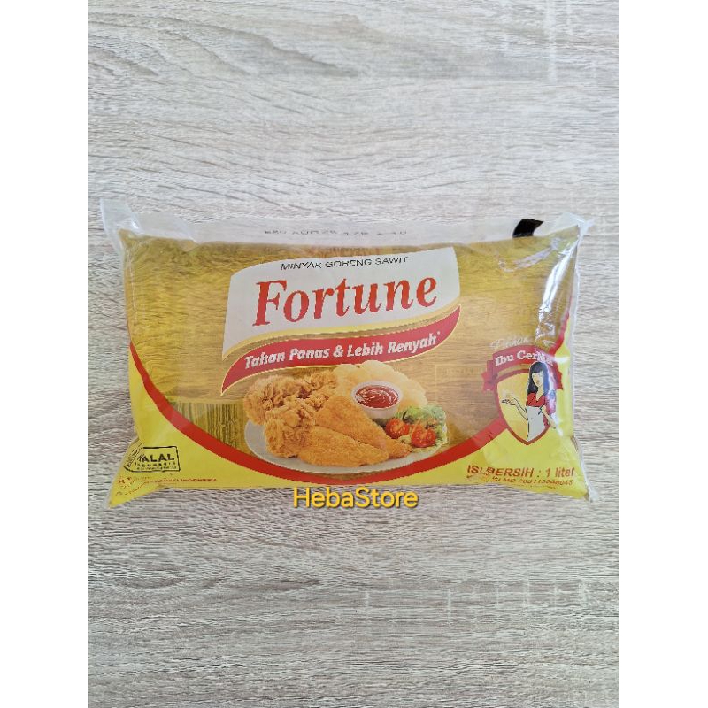 

Minyak goreng Fortune 1 L (kemasan bantal)