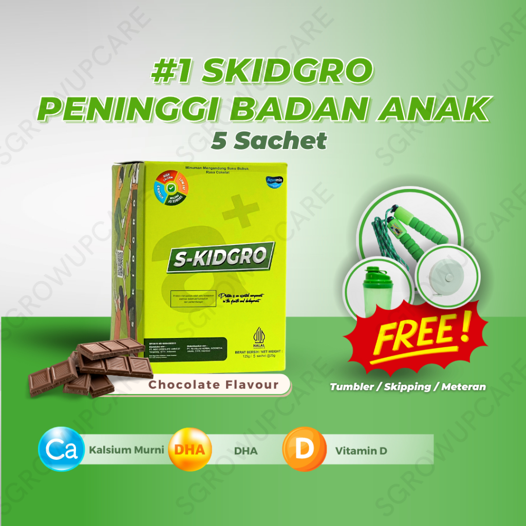 

SKIDGRO Peninggi Badan Anak isi 5 Sachet