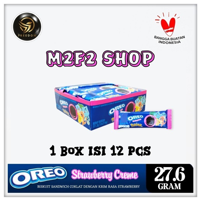 

Biskuit Oreo Sandwich Strawberry Creme | Krim Stroberi - 27,6 gr (Kemasan 1 Box)