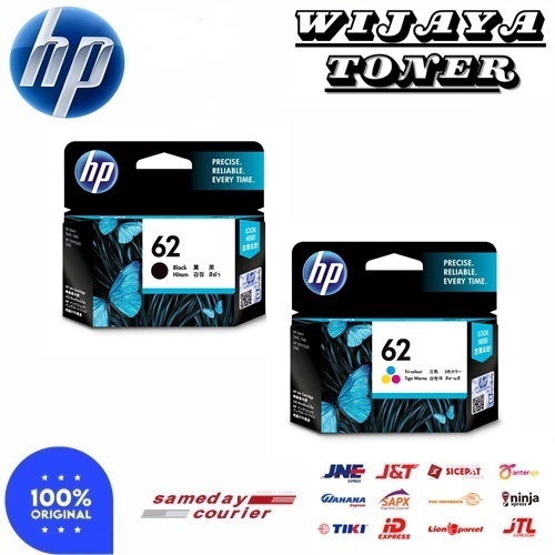 Paket Tinta Hp 62 Black + Colour Ink Cartridge Original