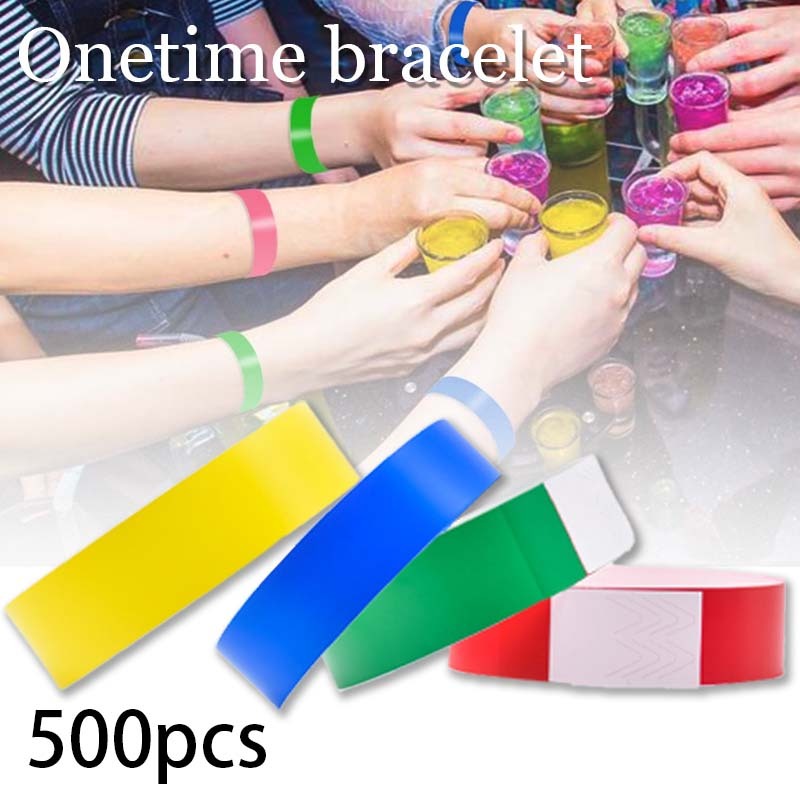 500pcs Gelang Tiket Gelang Kertas Tiket Gelang Tiket Lanyard Anti Air Tiket Event Gelang