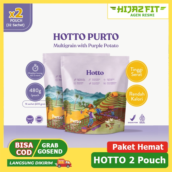 

BUNDLING 2 POUCH !! Hotto Purto Multigrain with Purple Potato (32 Sachet)