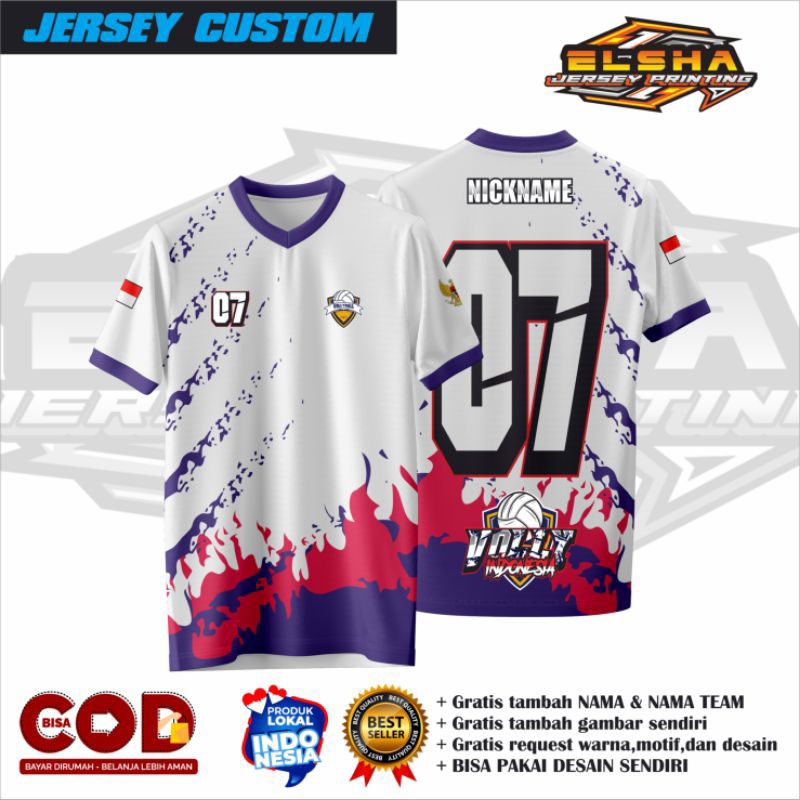 JERSEY VOLI WANITA/JERSEY VOLI CUSTOM NAMA/JERSEY VOLI FULL PRINTING/JERSEY VOLI PRIA