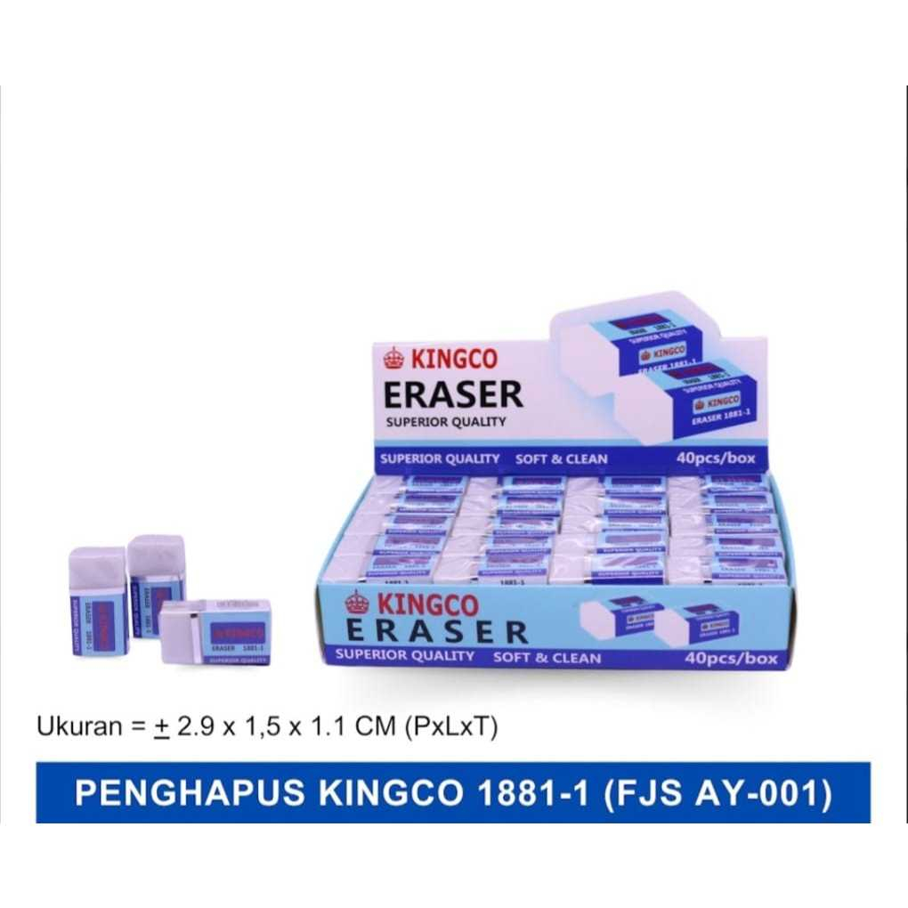 

2PCS Penghapus Pensil/ Eraser/ Setip/ Hapusan Pensil Putih Polos Kecil KINGCO Superior Quality ( Kualitas Bagus ) Harga Murah