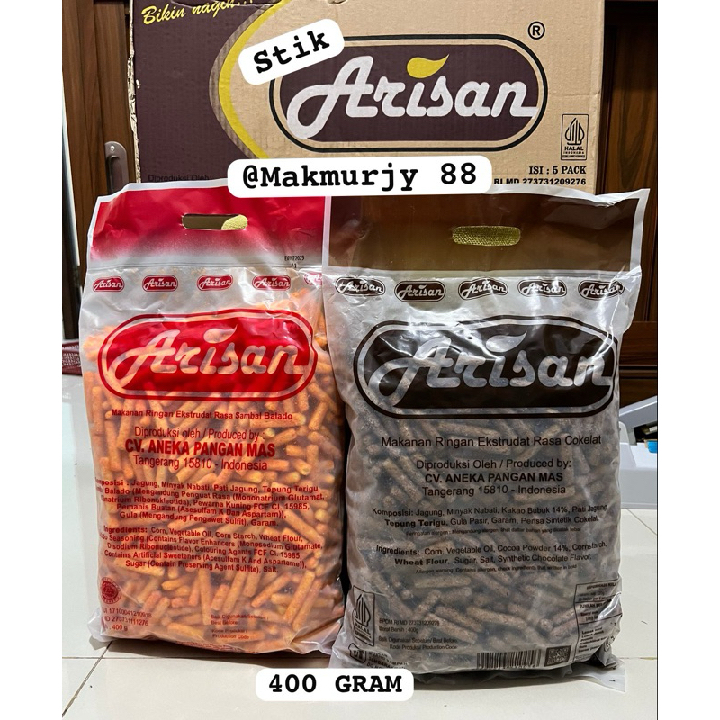 

SNACK STIK ARISAN SAMBAL BALADO / COKLAT 400 GRAM