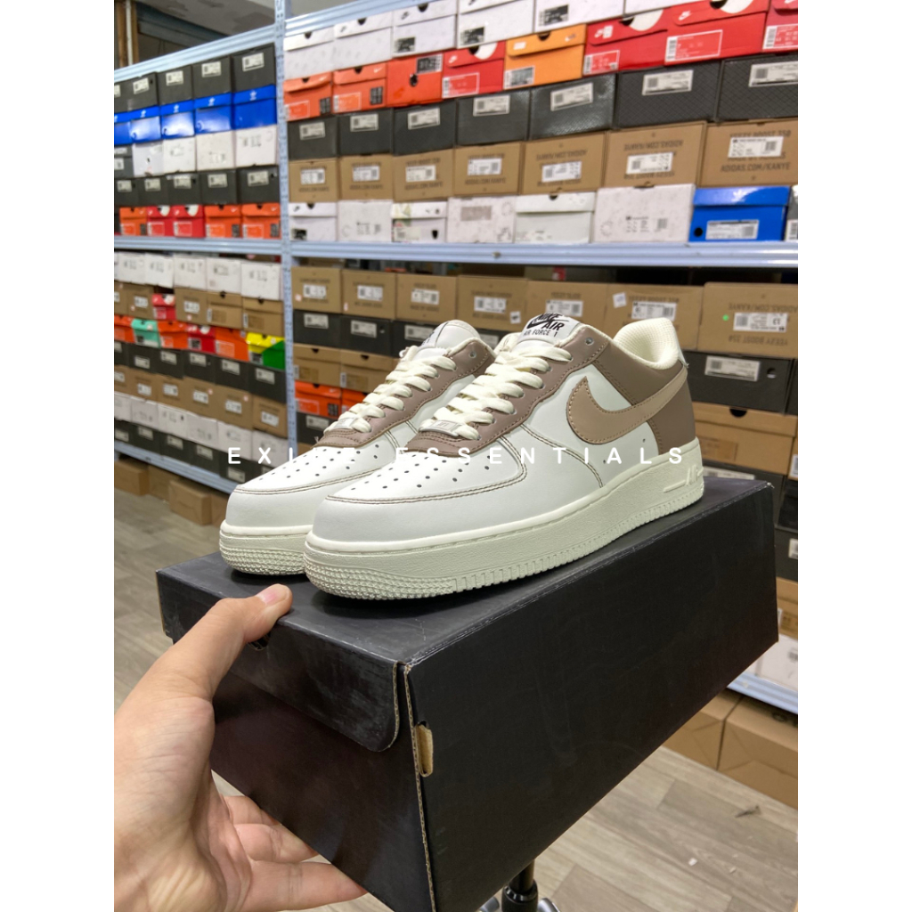 [READY STOCK SIZE 37.5] Nike Air Force 1 Low Beige Khaki Brown White