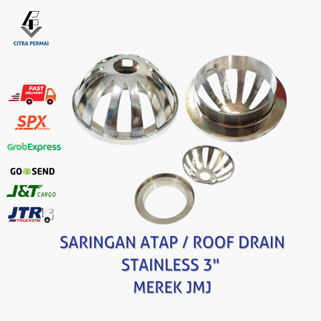 ROOF DRAIN SARINGAN ATAP STAINLESS 3"INCH MEREK JMJ