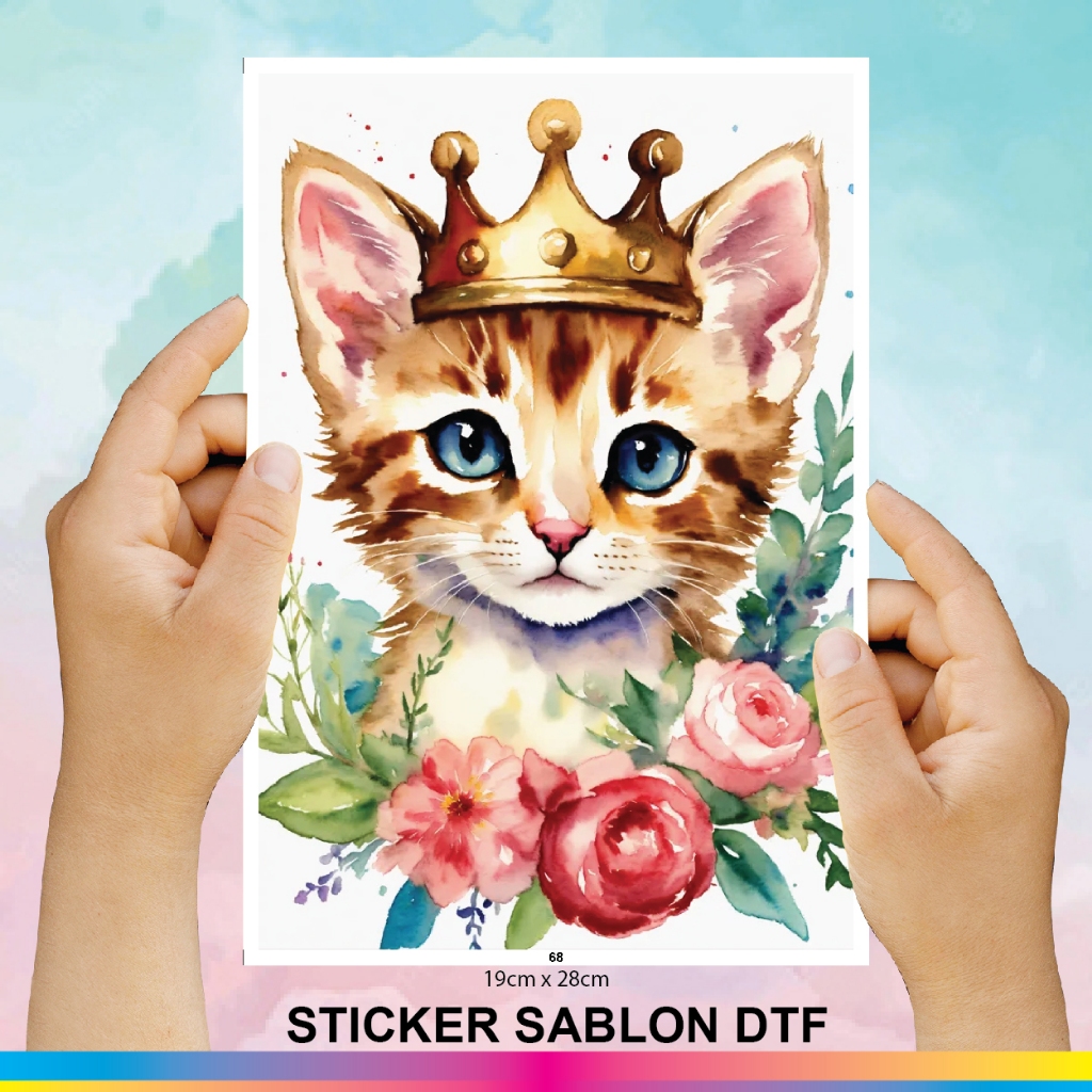 

SABLON SETRIKA DTF / STICKER SABLON DTF / UKURAN 19cm X 28cm __ 68