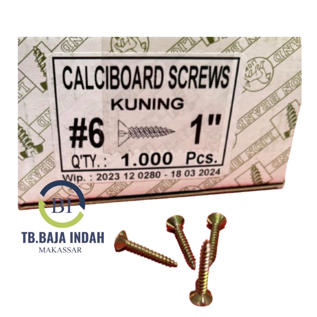 SEKRUP KALSIBOARD KUNING 1" LION