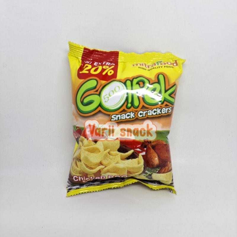 

Golpek Snack crackres Rasa Chicken BBQ 1 Renceng 10 pcs