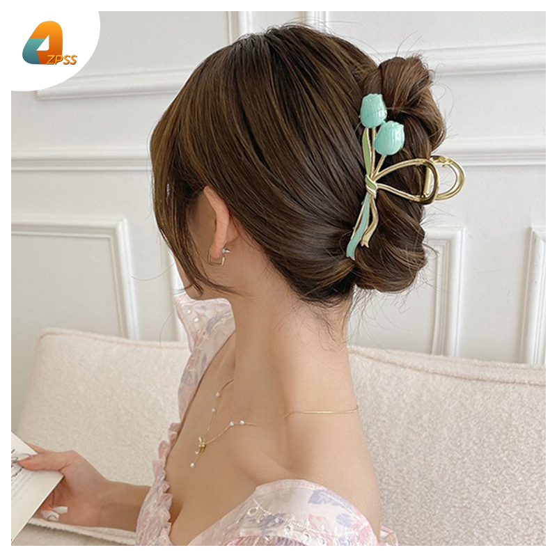 Jepit Rambut Bunga Tulip Bahan Metal Premium Fashion Wanita Korea jedai bunga High-end Klip Rambut