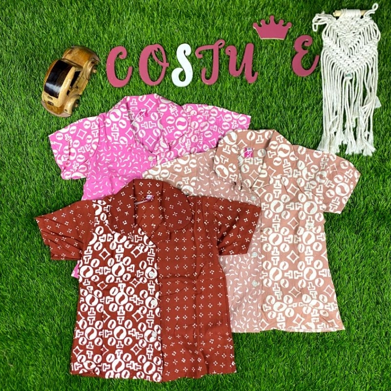 BATIK COSTUME BLUS BATIK ANAK CEWEK RAYON ADEM RAISA COCOK UNTUK ANAK SEKOLAH