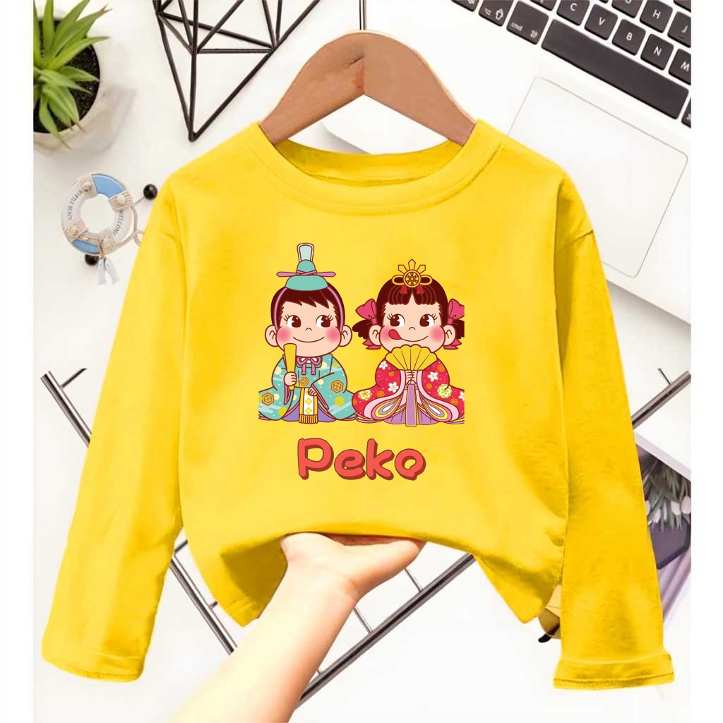 Atasan kaos Anak Perempuan Lengan Panjang MILKY PEKO Untuk Usia 1-12 Tahun Baju Tangan Panjang MK02