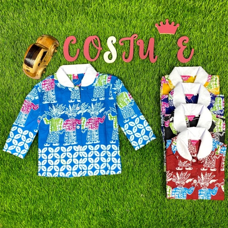 Batik Costume Blus Batik Anak Lengan Panjang Boneka Ondel Batik Anak Sekolah Cocok Untuk Anak Sekola