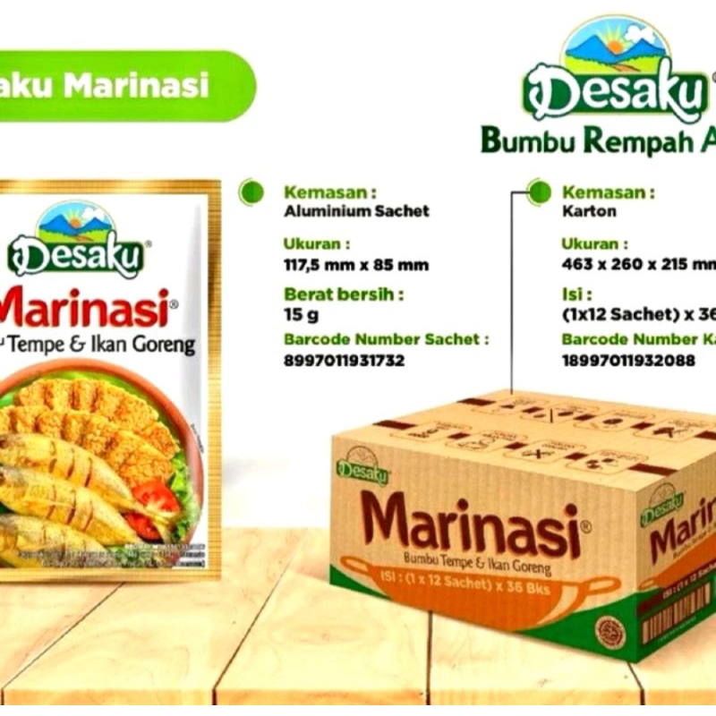 

DESAKU bumbu marinasi Tempe, Ikan dan Ayam (1 renceng)