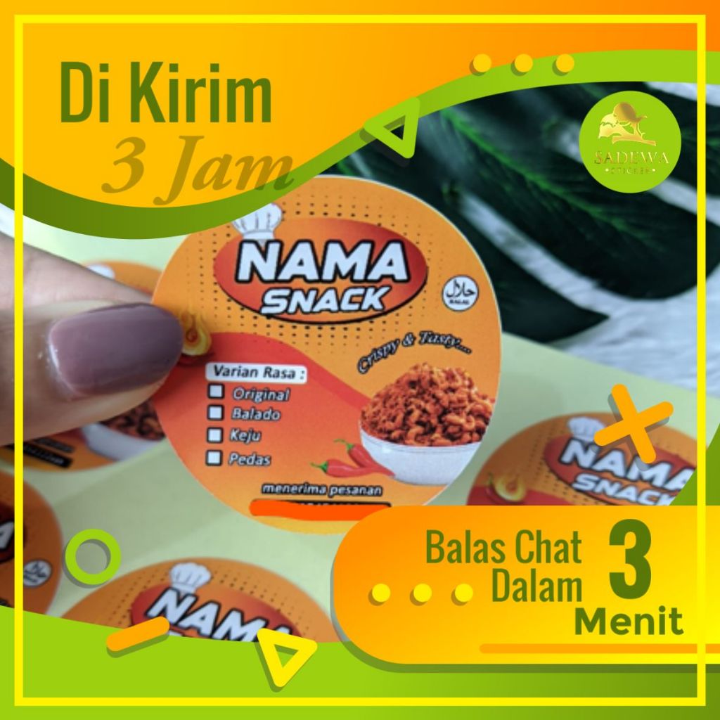 

SBC 1-5 Cetak Stiker Custom Label Kemasan Makanan Print Sticker & Cut Langsung Tempel