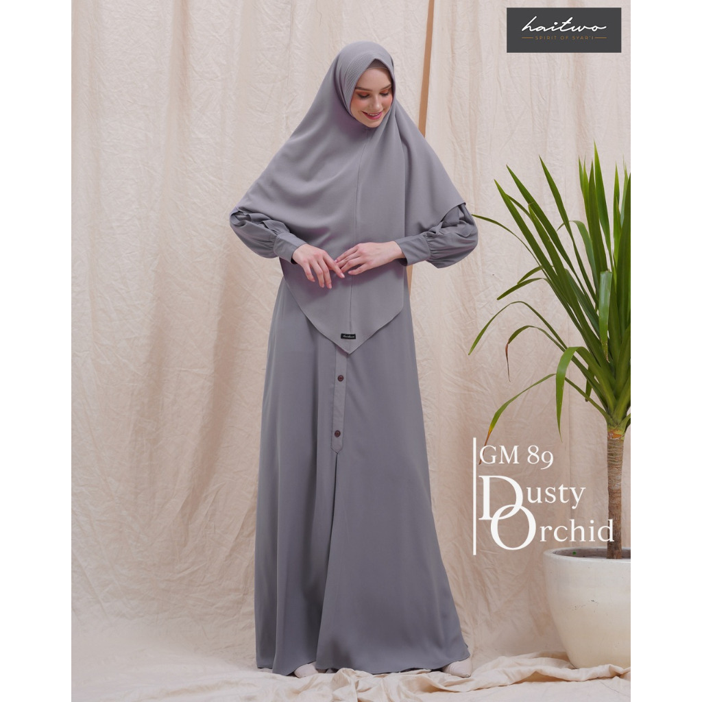 Gamis Wanita Set Jilbab Haitwo GM 89 DUSTY ORCHID Best Seller