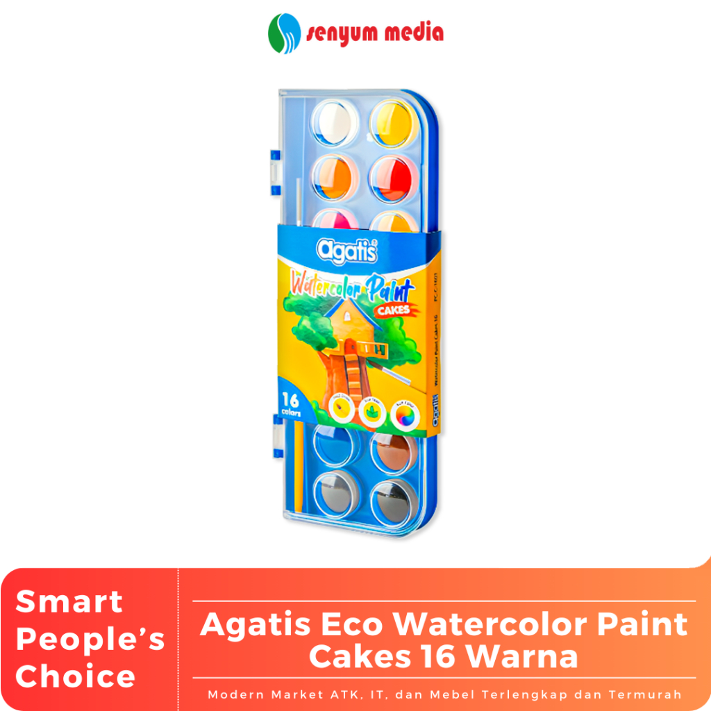 

Agatis Eco Watercolor Paint Cakes 16 Warna (1 Pcs) (S:PCS)