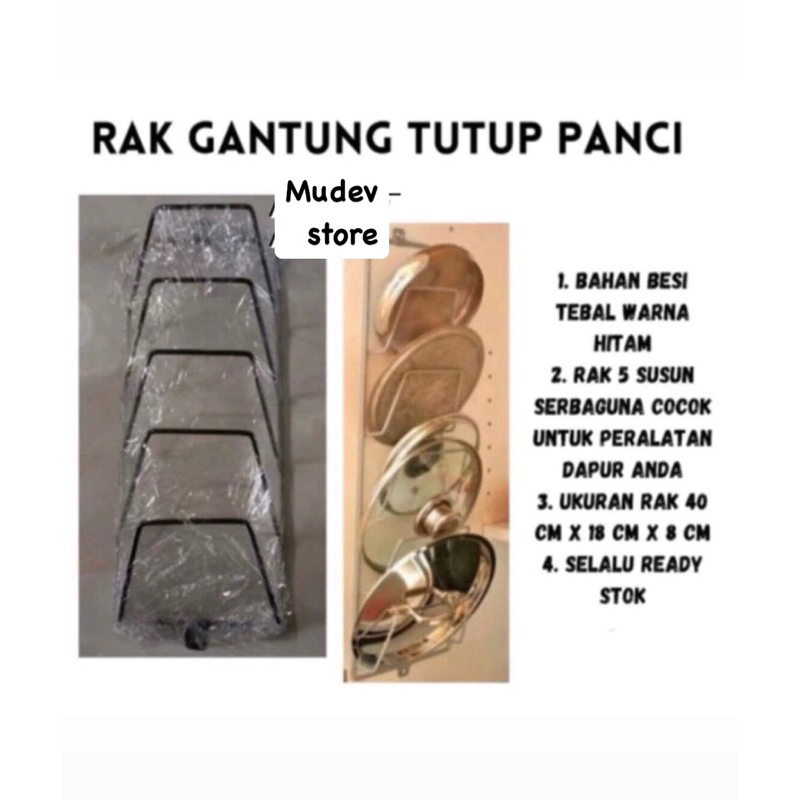 RAK GANTUNG TUTUP PANCI BAHAN BESI TEBAL