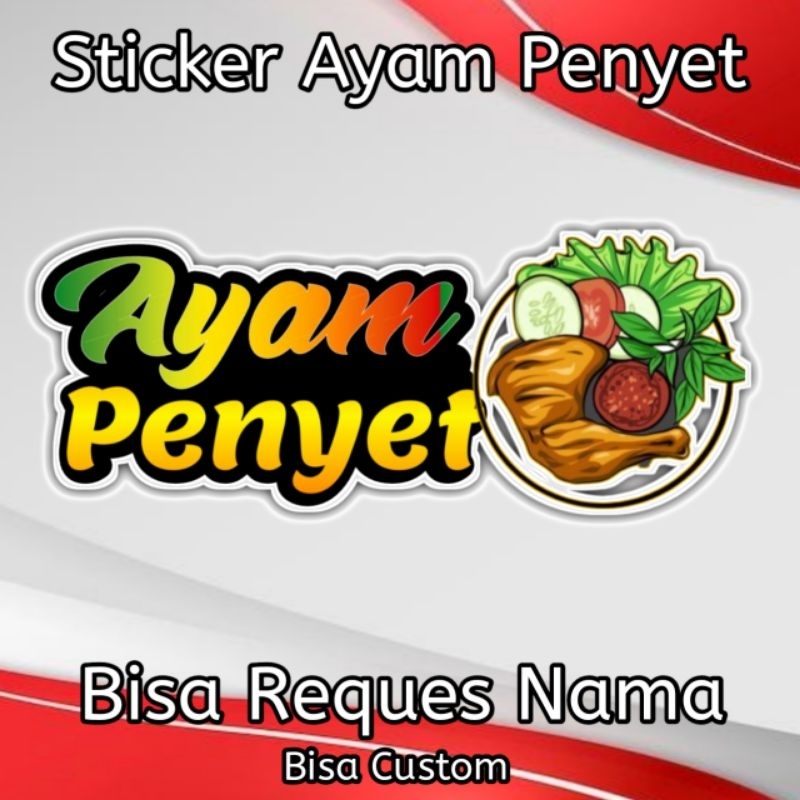

Sticker Ayam Penyet | Sticker Gerobak Kaca Jualan