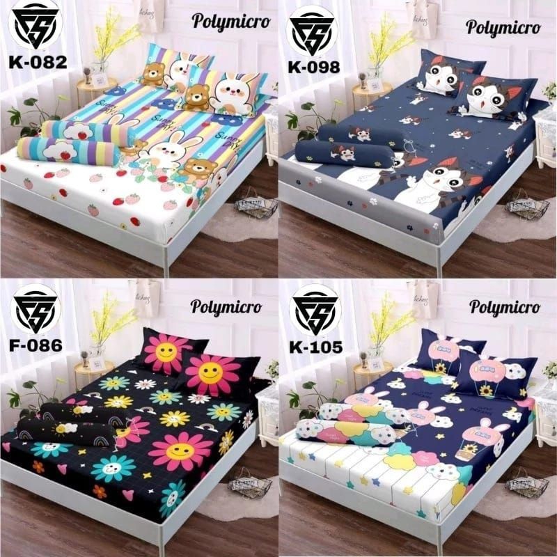 (MOTIF TERLENGKAP)Sarung urung kasur busa resleting no 1 no 2 180x200x15 160x200x15 karakter murah/ 