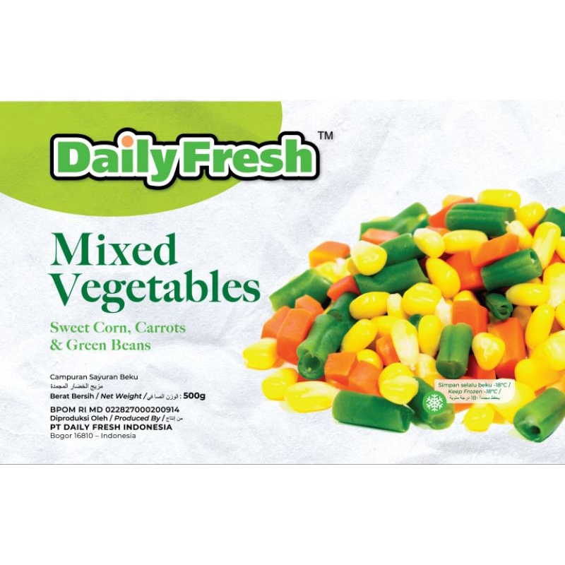 

Daily Fresh Frozen Mix Vegetables | Campuran Sayuran beku (1kg)