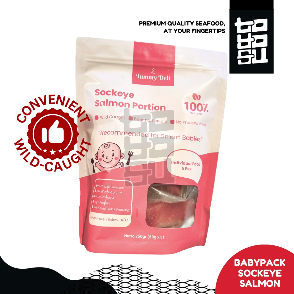 

SOCKEYE SALMON BABY PACK - IKAN SALMON MPASI BAYI - WILD CAUGHT FROZEN SALMON