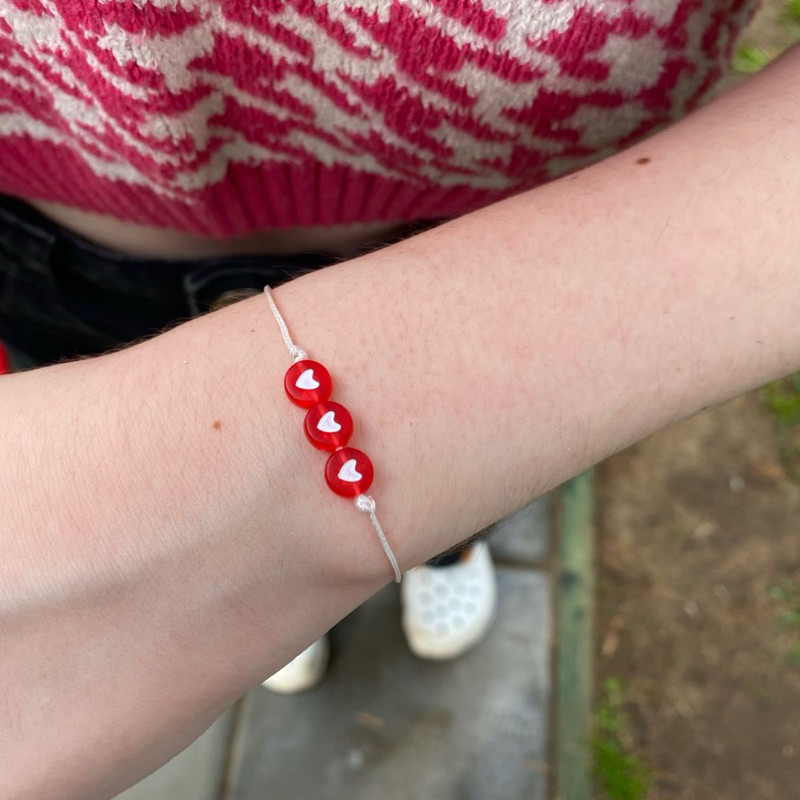 GELANG TIPIS SIMPLE / GELANG LOVE MERAH TALI TIPIS