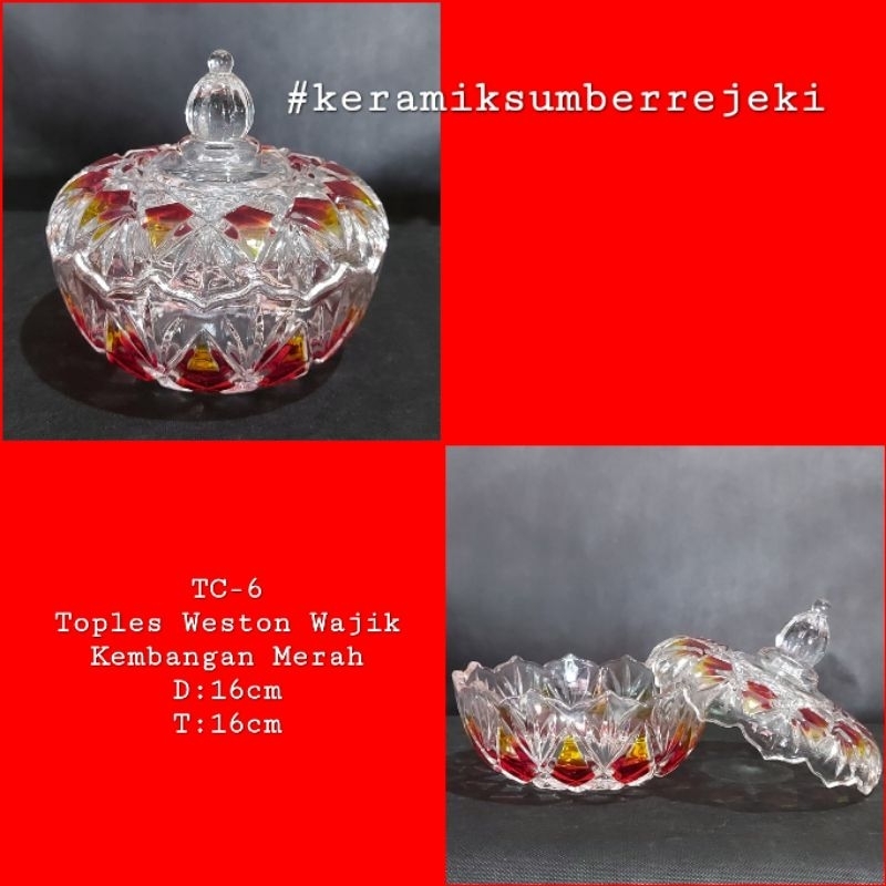 Toples Crystal Weston Wajik Kembangan Merah