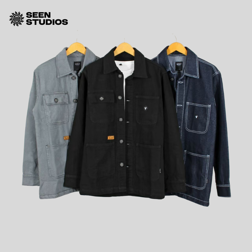 WOLV - Jaket Trucker Denim Pria Premium Quality WOLV Original - Jaket Denim - Jaket Jeans