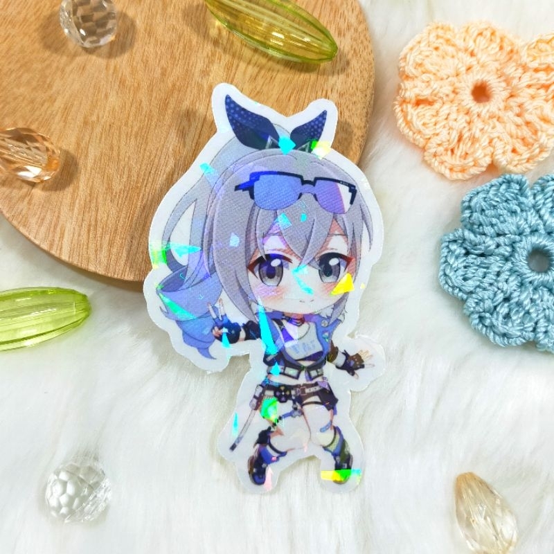 

Sticker Hologram Brokenglass Fanmerch Honkai Star Rail Silver Wolf Chibi Original Fanart by Merch Trove