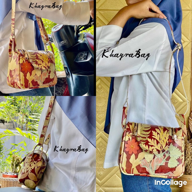 Tas kulit ecoprint LINDY
