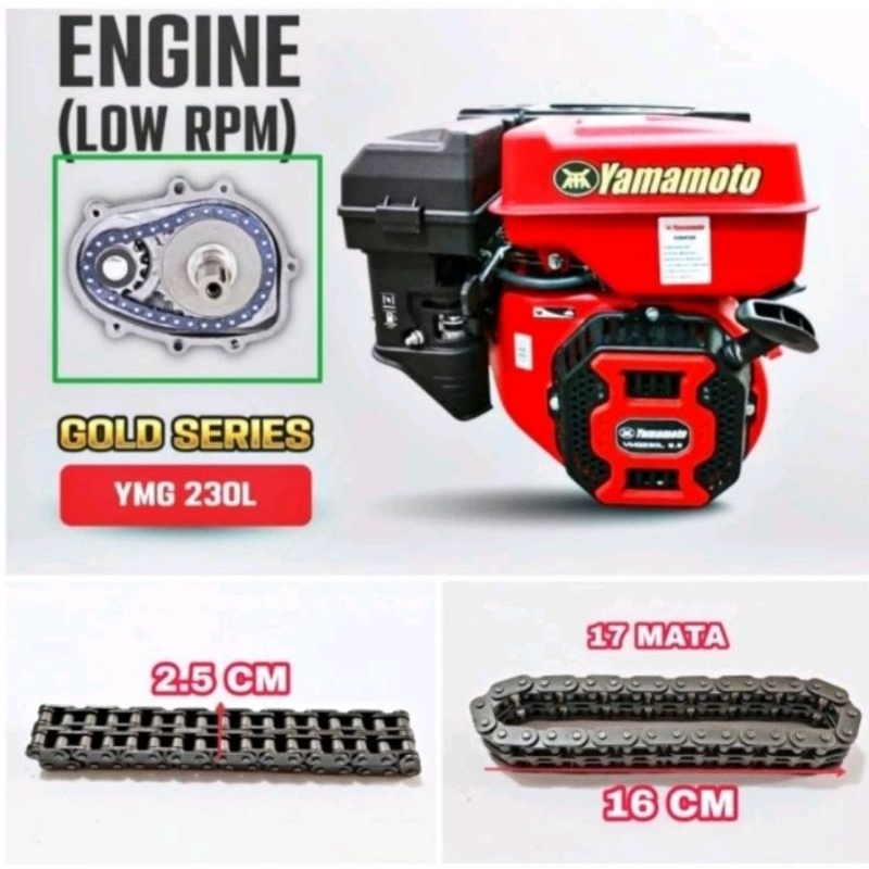Rantai mesin double putaran lambat 17 T GX200 GX220 GX230 GX270 GX390 GX420 GX460