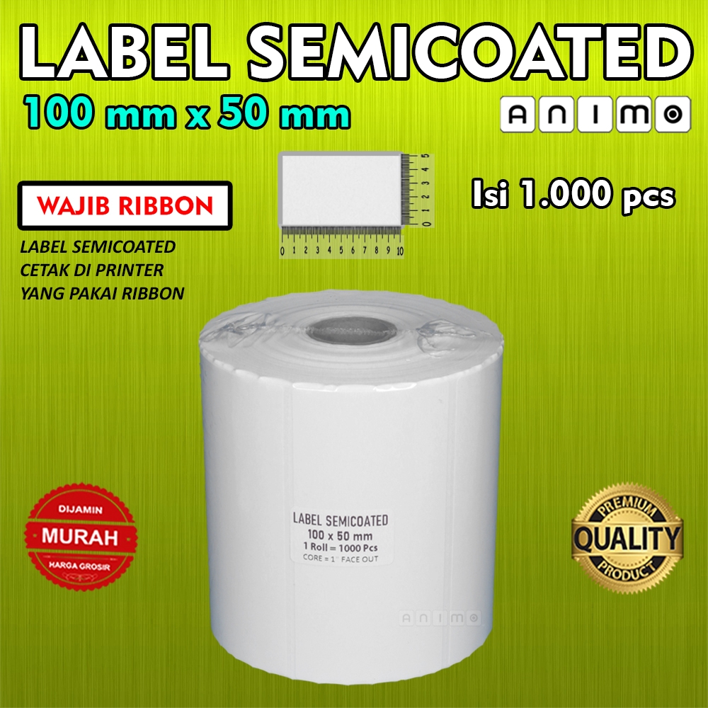 

HJK LABEL SEMICOATED 100x50 - LABEL BARCODE 100 X 50 ISI 1000 PCS