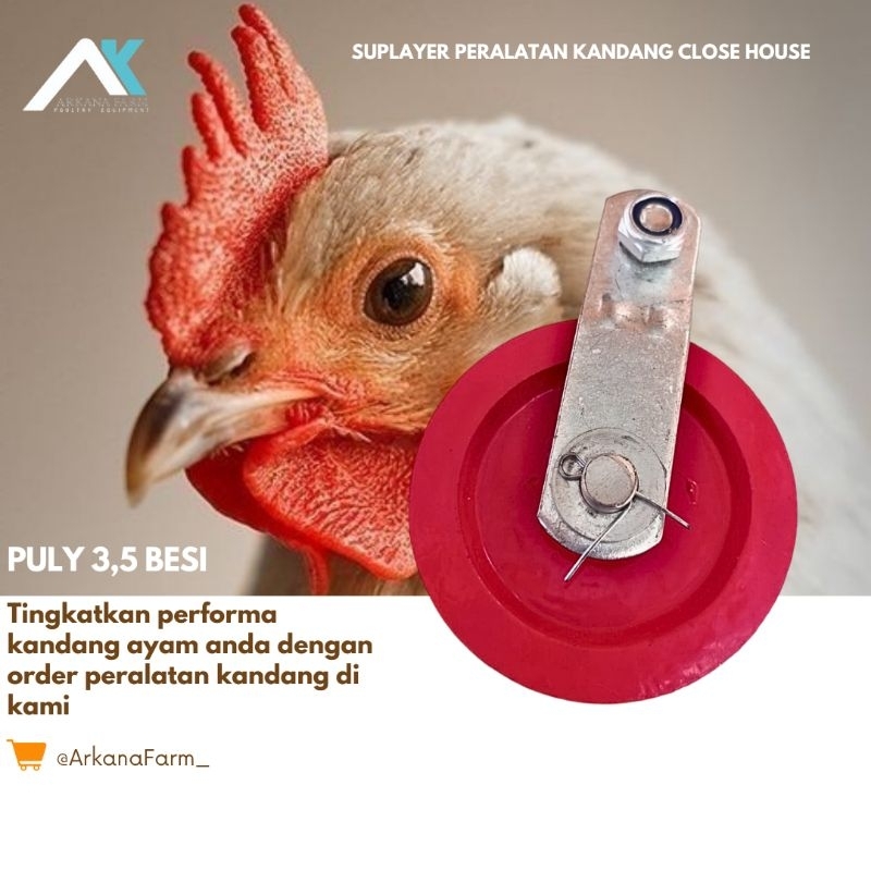 Pully nylon kandang ayam petelur bambu besi lipat