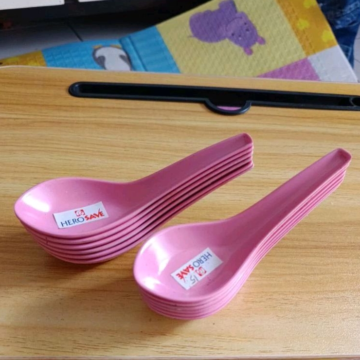 Sendok Bebek Melamin Hoover Pink