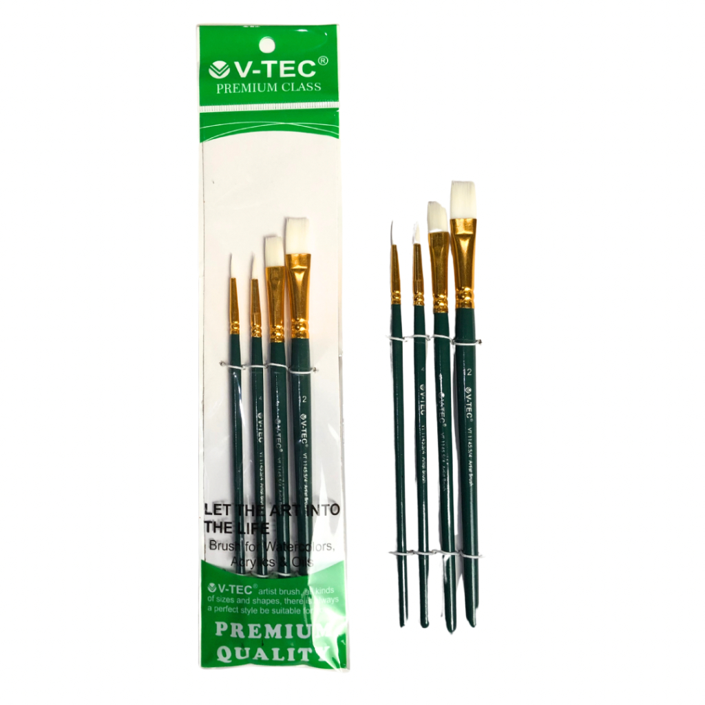 

Kuas Lukis V-TEC VT1145 Brush Premium Class Set 4 Dengan Berbagai Ukuran Kuas Putih Lukis Set 4