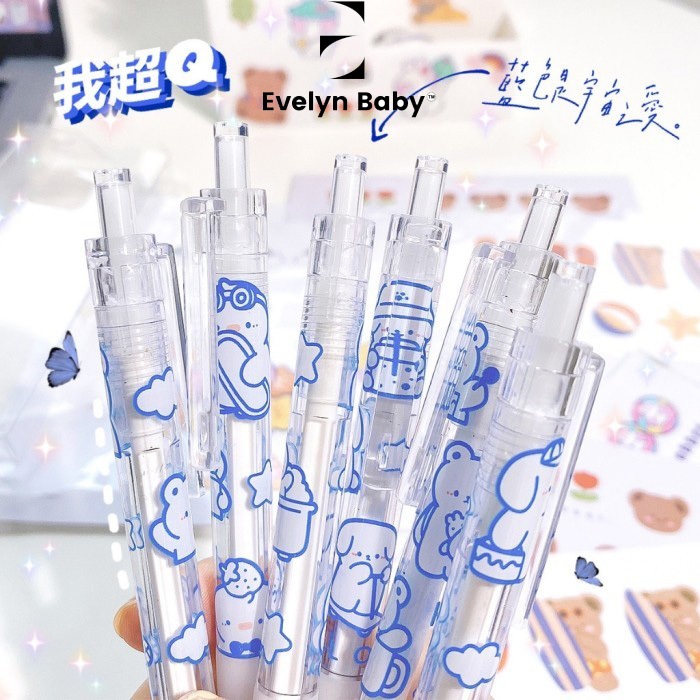

Pulpen Lucu Aesthetic Motif Bear Pena Gel 0.5Mm Hitam evlyn