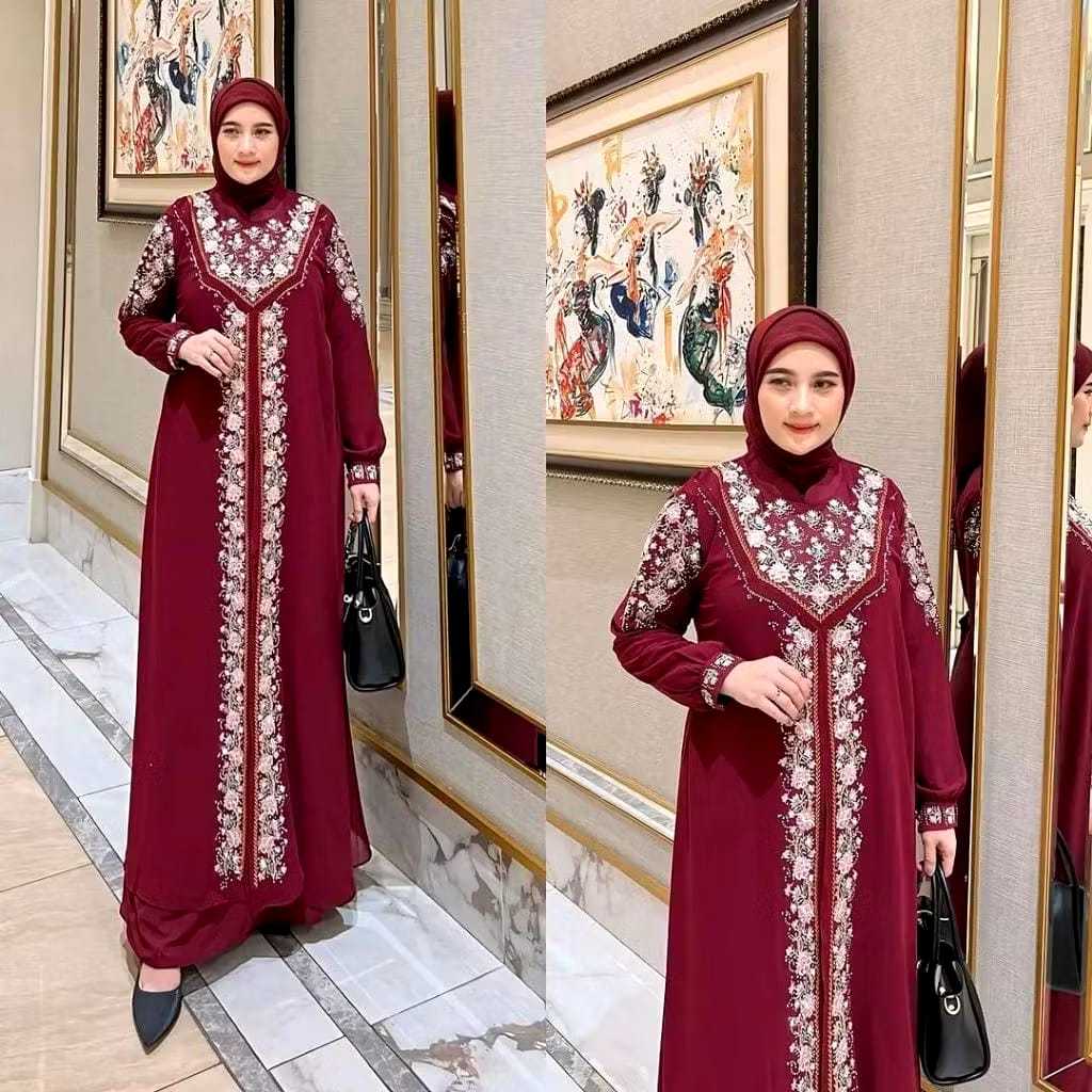 COD CLARISSA SERIES BORDIR GAMIS MAXY //FASHION WANITA MUSLIM DRESS BAHAN CERUTY