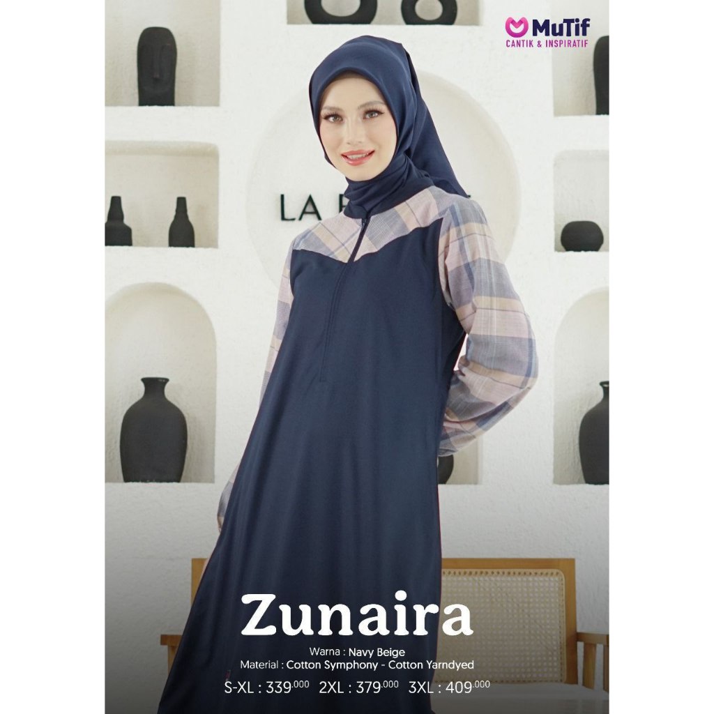 Gamis Mutif Zunaira - Navy