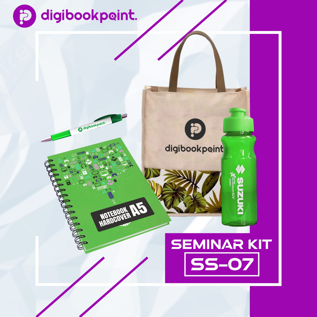 

Paket Seminar Kit Custom - Tas Tote Bag Canvas, Tumbler, Pulpen, Notebook Hardcover A5 - SS 7