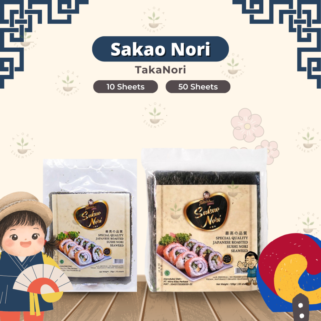 

Tokinori Sushi Roasted Sushi Nori Sakao Nori - Rumput Laut Kering Halal - Tokinori Sushi Nori
