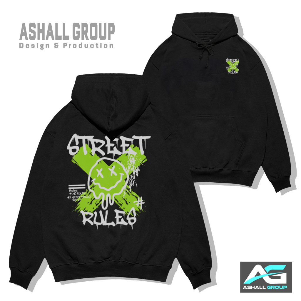 Hoodie Pria Distro Hitam STREET RULES Original Hodie Pria & Wanita Hodie Distro Original Jaket Hoodi