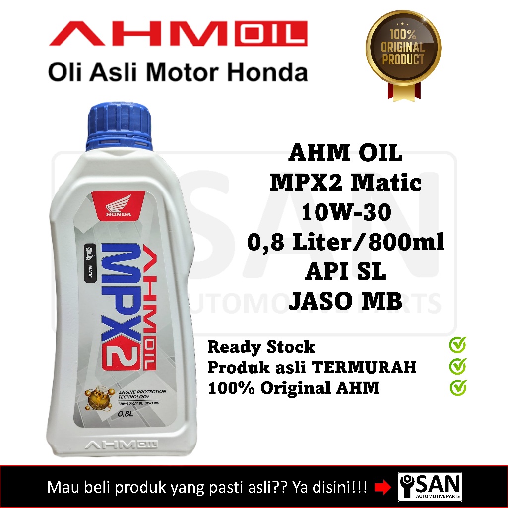 Oli Motor Matic Oli MPX2 Matic AHM Original 800ml Original 100%