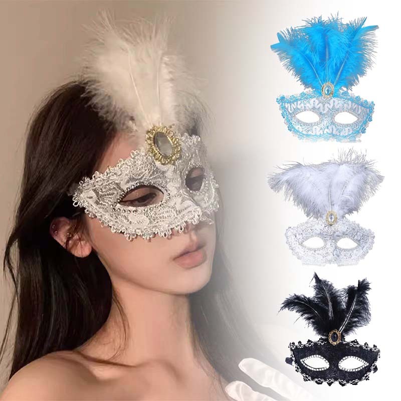 Topeng Setengah Wajah/Topeng Mata Pesta/Topeng Masquerade/Topeng Renda Bulu
