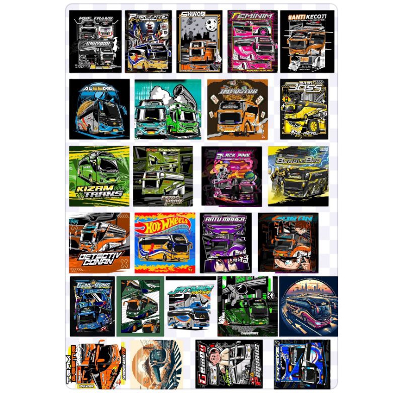 

stiker bus Basuri isi 26 pcs TELOLET